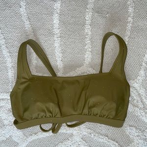 NWT Target Olive Sparkly Square-Neck Swim Top